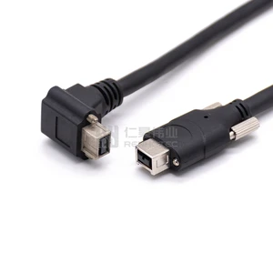 Screw-on 9Pin 1394b To 1394b Plug Security Camera Cable Extensions