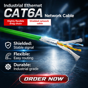 Heavy Duty 4 Core Shielded Industrial Network Cable 6XV1840 2AH10 PVC Sheath for Indoor Outdoor Application.