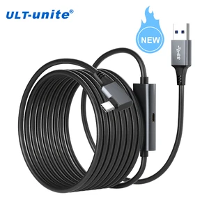 ULT-unite 7m Aluminum Alloy USB3.0 Type-C VR Cable 3A Fast Charging 5 Gbps Data Transfer 12-Month Warranty for VR Camera Use