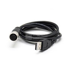 M12 to USB Cable Male 4 5 Pin 4pin 12pin Female Micro Microusb M8 5p Wire RS485 a Code Connecting Molded Angled MINI