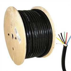 SAE 7 Way Trailer Wire Cable Heavy Duty 7 Conductor Cable Durable Trailer Wiring Extension for RV Trailer Truck Automotive