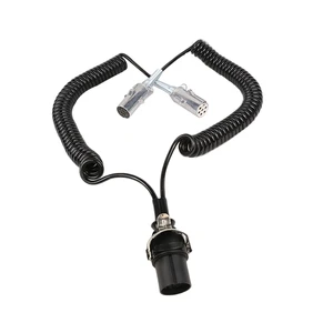 European Type Trailer Parts Adapter Cable 7 Core Trailer Cable With Nylon Plug And Metal Cable Holder