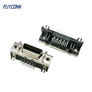 20pin SCSI R/A Female Servo Connector, Mini D Ribbon MDR Connector Right Angle PCB 20P Female SCSI Connector with 1.27mm Pitch