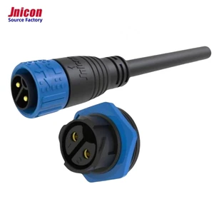 50A M25 2core IP67 Waterproof Power Female Male Plug Motor Servo Straight Wire 2 3 4 Pin Plastic Circular LED Cable Connector