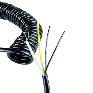 Customized PUR Jacket Multi-Core Spiral Cable Flexible Spiral Cord Coiled Cable Spiral Spring Cable 1-15m