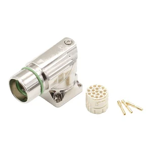 M23 Circular Connector 6 7 9 12 17 Pins Waterproof Angled Socket for Servo Motor