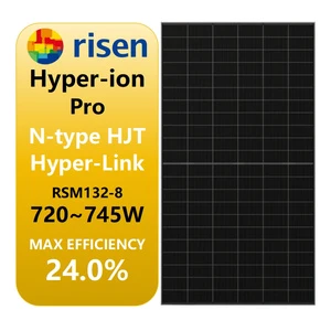 Risen Hyper-ion Link Interconnection Commercial N Type HJT Bifacial Dual Glass Monocrystalline 720W 730W 740W 745W Solar Panels