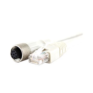 Superior Quality Industrial Network Ethernet Cable IP67 Waterproof PVC Jacket White M12 RJ45 Pure Copper Conductor 1.8M Stock