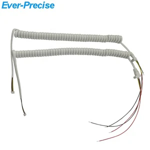 Telephone Spiral Cable With Strain Relief Stopper to Jst 4pin 1.25mm Pitch Housing Custom Telephone Coiled Cable Curly Type