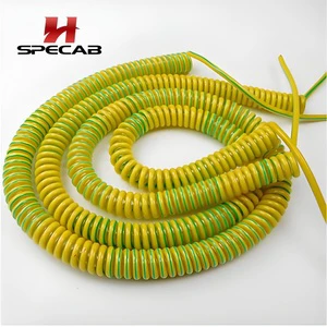 High Flexibility Spiral Cable 4*0.5mm Retractable Coiled Spring Cable Tinned Copper Braid Shielding 50N/core Tensile