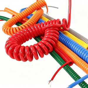 OEM Customized Multi-Color Spring Spiral Cable Rated Electrical Power Coil Cable PUR Insulated Copper Coiled Extension Cable