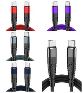 Wholesale 1m Nylon USB-C to Type-C PD Fast Charging Customized Pure Copper Data Cable for Camera Laptop & IOS Devices