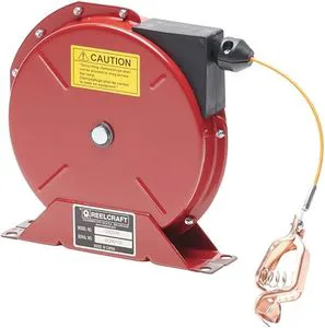 Spring Retractable Grounding Reel, Nylon Coated Cable Made From Industrial Grade Carbon Steel