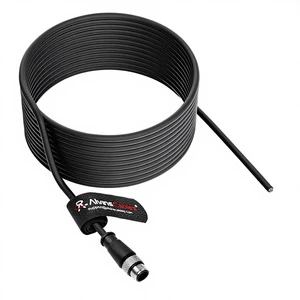 Alvin's Cables M12 A-Code 8 Pin Male Open End Power I/O Cable Cat6a High-Flex Shielded IP67 PVC Jacket Industrial Automation