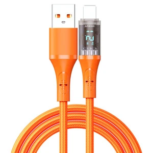 65W LED Display A-C Port Quick Charging 1.2m USB Type-C Cable Bold Nylon Braided Data Cable for Cameras Computers Printers