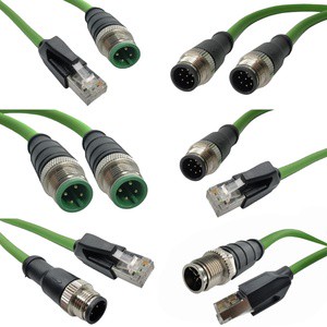 Special Offer, 5M Length, M12 Connector 4pin 8pin a X D Code to RJ45 Plug Profinet Ethernet Cable Flex Shielded Wire Harness