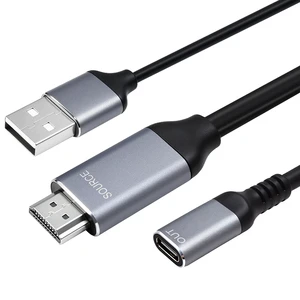 Usb-C Cable HD 4K Cables for Smart Glasses Female to Male Cable High Speed HD Support Multiple Devices