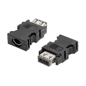 SM-10P IEEE 1394 10P Plug MR-JEJ3J4 Servo Drive CN2 10core Encoder Cable Connector Black for Yaskawa Siemens