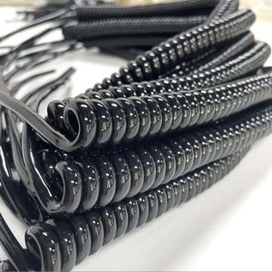 HS HS-QX-01 Spring Wire Multi-core 2.5/4/6/10 square PU Sheathed Spiral Telescopic Cable Pure Copper High Power 50% Return Loss