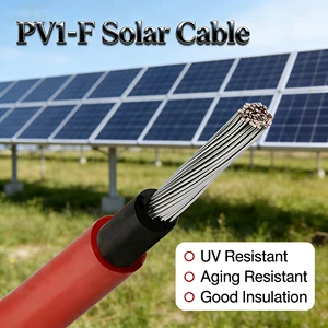 PV1-F XLPE Insulated Solar Cable 4mm 6mm 10mm Tinned Copper Photovoltaic Wire DC 1.5KV for Solar Power System