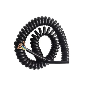 Industrial Solid PE Insulated Copper Spring Wire Spiral Cable RVUT Model Rousheng Brand CNC 5-26m 14-26 Cores 220V/380V