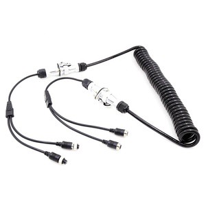 2 Channel Truck Trailer Cable 0.4m*4m*0.4m 7pin Metal Connector Cable for Truck/lorry/caravan Rear View Camera System