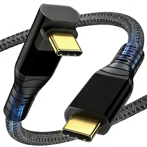 Type C 3.2 Cable 1.5m 240W Fast Charging 90 Degree 4K 20Gbps Data Transfer for Camera Computer Car