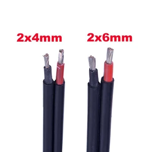 PV1-F Double Core DC Solar Cable Red Black UV Resistant Waterproof For Solar Panel System