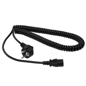 European Euro EU Schuko C13 Connector H05BQ-F Spiral Cord Coiled Cable