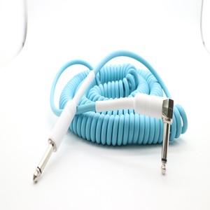 DC6.35mm Coiled Spiral Guitar Instrument Cable TS Right Angle or Straight Connectors Mono Audio Cable 20ft Guitar Curly Wire