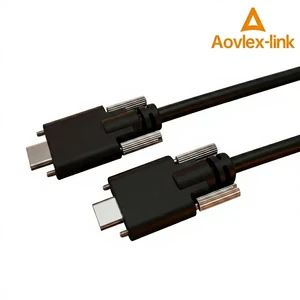 USB 3.1 Cable Type C Male to Male with Double Screw Locking for Industrial Camera Supports 10Gbps USB3 Vision Cable