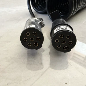 Vehicle Accessories 7 Core 7 Way Coiled Cable Trailer Tractor Ebs Spiral Cable Power Electric Wires Cables
