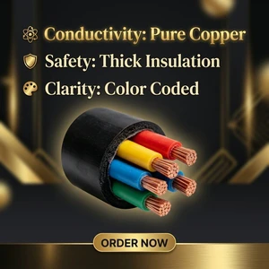 RVV/RVVP 13 Core Copper 12V 10m Industrial Trailer Wiring Cable LED Rear Lights IP68 Rated PVC Insulation 1.5mm Cross