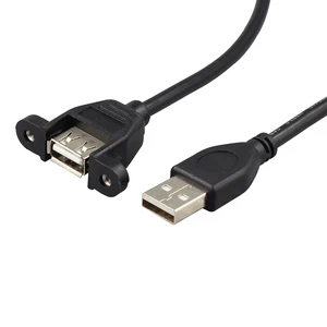 Wholesale Panel Mount USB Cable Male To Female Extension With Screw Locking And Braid Shielding Computer Cables