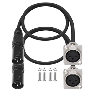 Wholesale 0.6m 2ft D-Type XLR Female to XLR Male 3Pin Chassis Panel Microphone Audio Cable for Speaker Stage Equipment