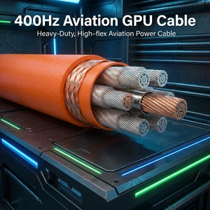 PrimePro 400Hz Aviation GPU Cable | 7-Core Symmetrical Aircraft Power Link | Skydrol Resistant Ground Support Cable | IP67 Rated