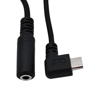 Black Mini USB To 3.5mm Microphone Adapter Cable With PVC Jacket And Pure Copper Conductor For GoPro Hero 3/3+/4 Sport Camera