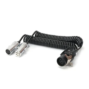 15 Pin 7 Pin Trailer Coil Cable 1 to 2 Heavy Duty Truck Spring Wire Europe Custom