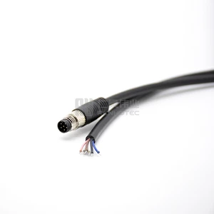 M8 6 Pin Male to Open End PVC Cable for Industrial Automation
