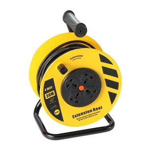 100 ft 50m Heavy Duty Extension Cords Retractable Cable Reel UK EU Plug Copper Cable Extension