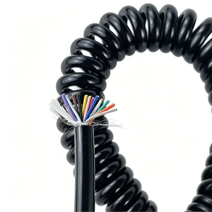 12 Cores 0.15/0.2/0.3mm Copper Conductor Spring Wire Spiral Cable with TPU Insulation 300/450/600V Rated Voltage