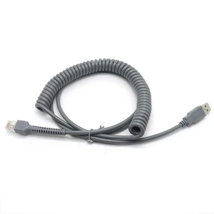 Hot Sale USB Retractable Spring Coiled Spiral Data Cable Fast Charging 5A Pure Copper Nylon Symbol Barcode Scanner