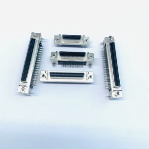 SCSI MR Series Right Angle DIP Connector Male/Female Servo Motor Rectangular Zinc Alloy Housing 50P Brass Terminals 36P Pins