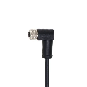 KRONZ M12 Female 5 Pin 90 Degree Angled Connector IP67 Waterproof PVC Pre-molded Black Unshielded Cable Circular Connector