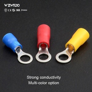 RV Terminal Electrical Crimp Connector, Copper Wire Insulated Wire Plug End Butt Cable Wire, Ring Terminal Copper Lugs Type O