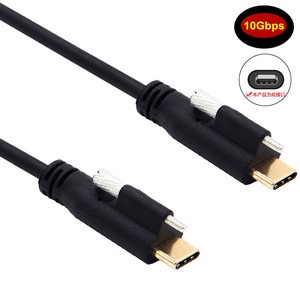 Dual-head Type-C Male-to-male Data Cable USB3.1 with Screw Locking Industrial Camera Cable 5A Fast Charge 4K60Hz