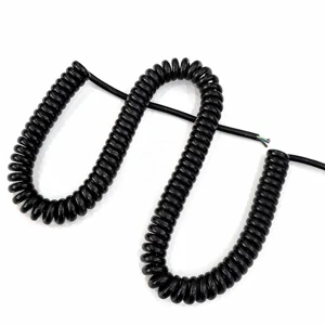 Custom Copper Conductor PVC 3*0.5/0.75/1.0/1.5 Black TPU Spring Wire High Elasticity Telescopic Spiral Wire