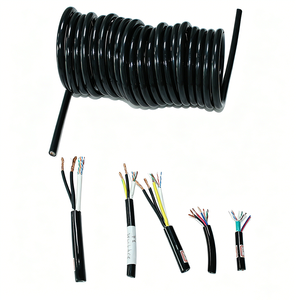 Customized Spiral Hybrid Cable Power and Ethernet Integrated PUR Coiled Cable for Industrial Automation