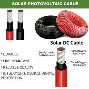 Red Black Copper Conductor PVC Solar Cable Copper 6mm 20/30/50 Meters/Roll PV Cable for Photovoltaic Power System No Connector