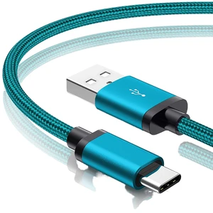 3A USB to Type-C Fast Charging Cable Data Transfer for Cameras Nylon TPE PVC Jacket Braid Shielding